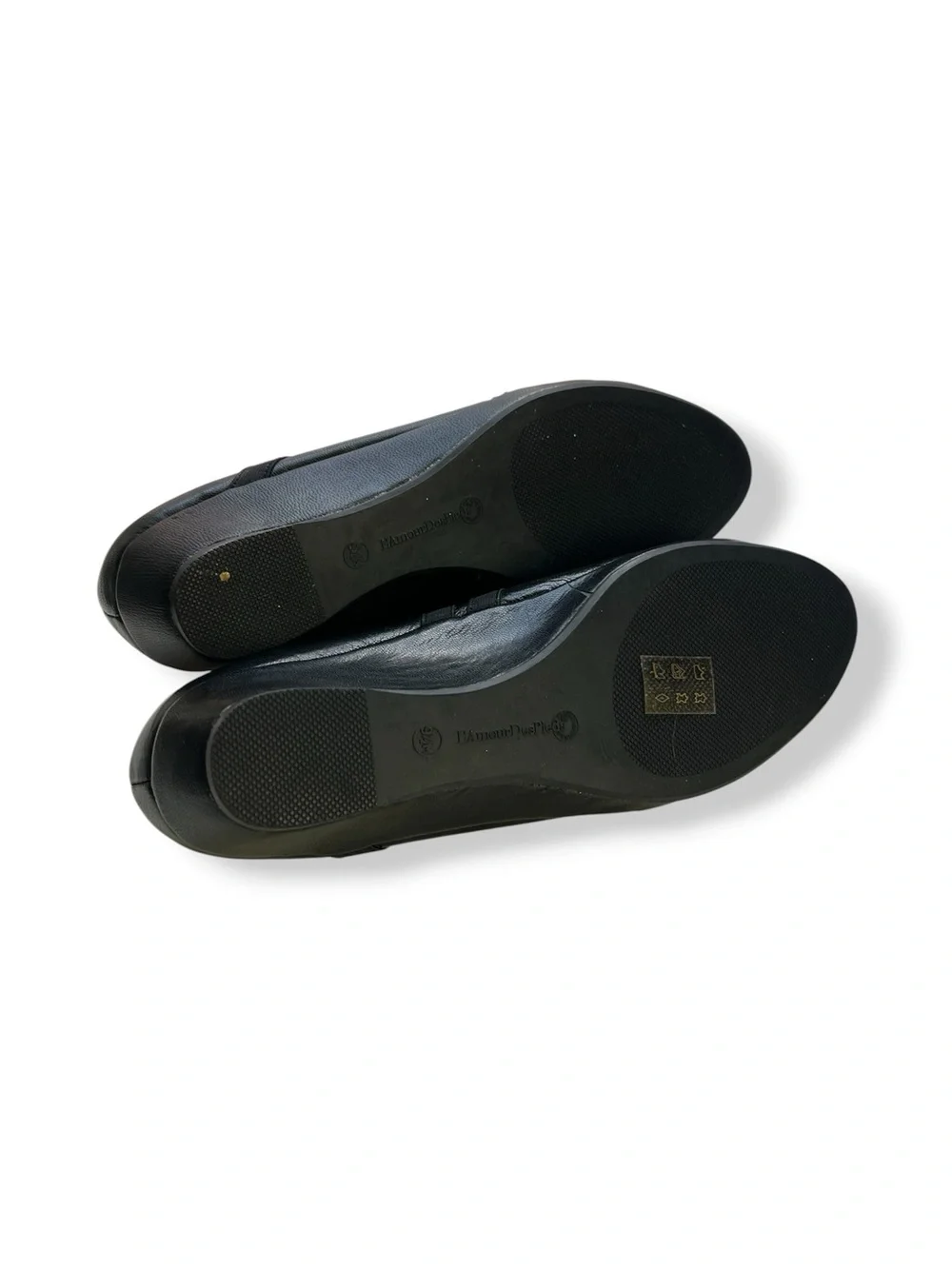L’ Amour Des Pieds Black Wedge Leather Mary Jane Berency Wedge Business Casual
